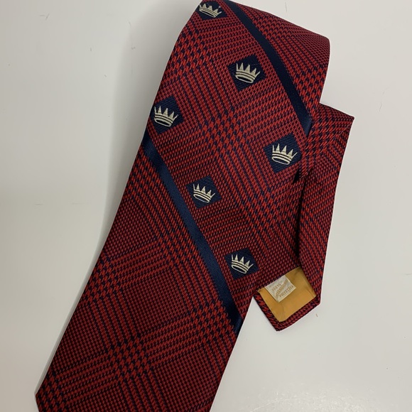 Carter Holmes | Red & Blue King Crown Adorned Necktie Dayton’s Branded Polyester - Picture 7 of 7